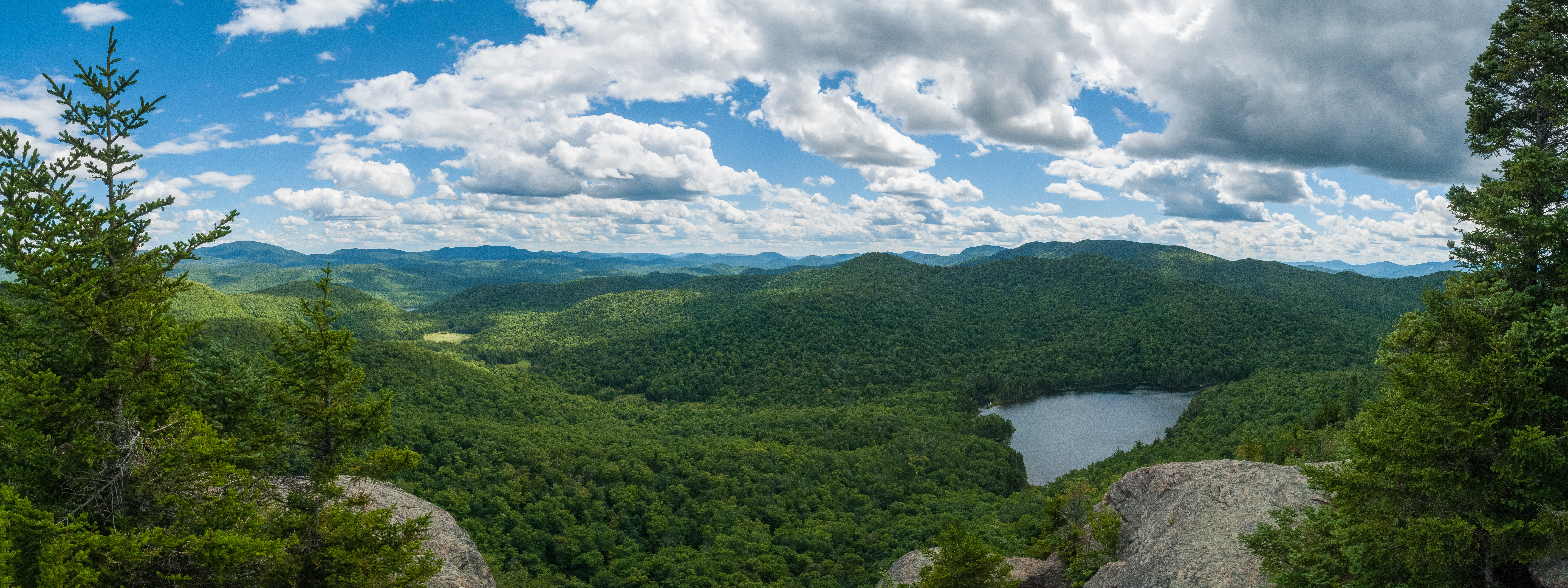 Panormamic view from Peaked Mountain Summit, Adirondack Park, NY.